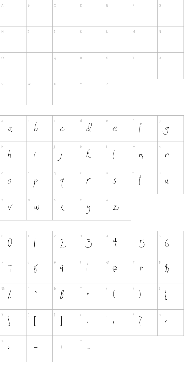 Character Map 2Peas Elegant Font