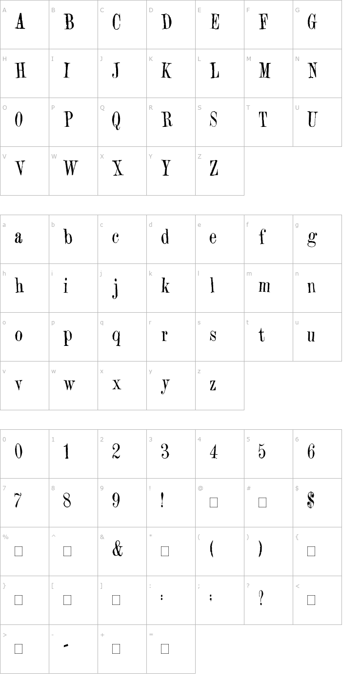 Character Map 2Peas Evergreen Font