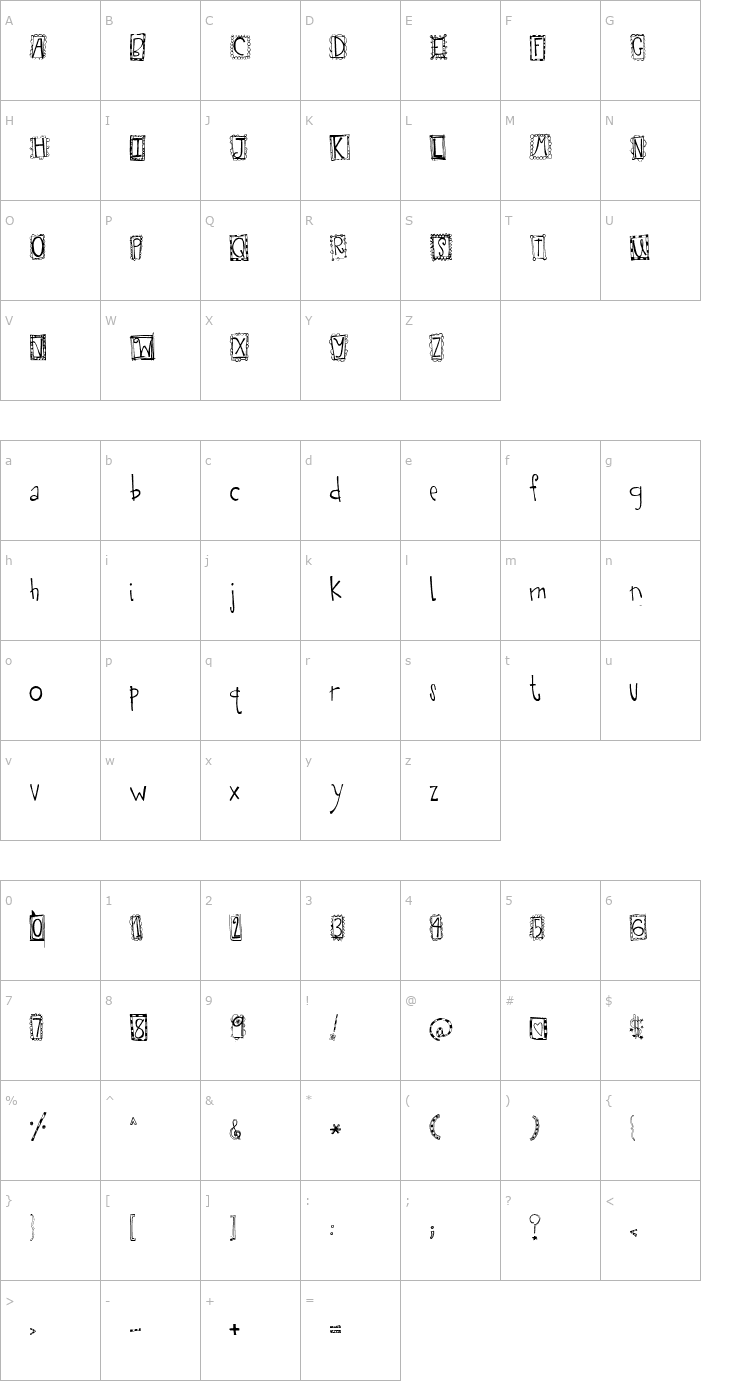 Character Map 2Peas Fabulous Font