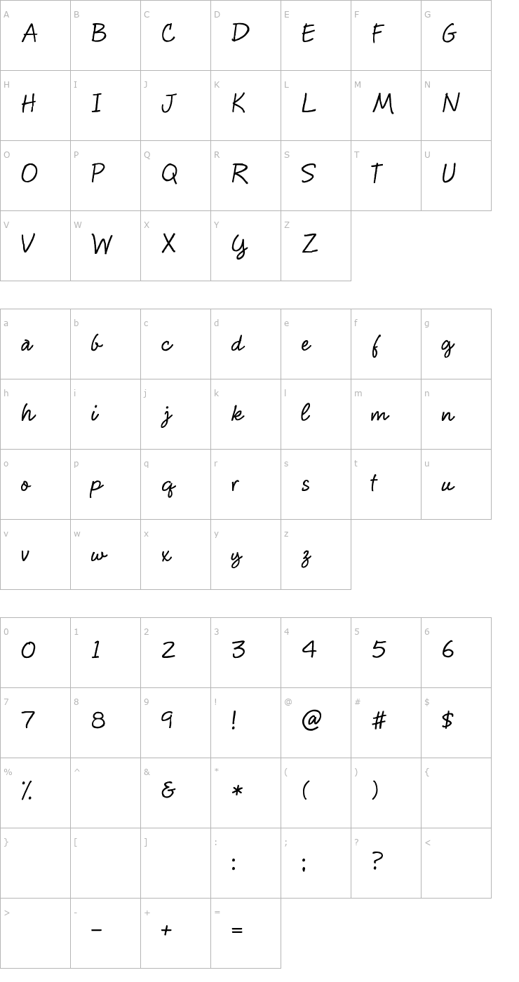 Character Map 2Peas Fancy Free Font