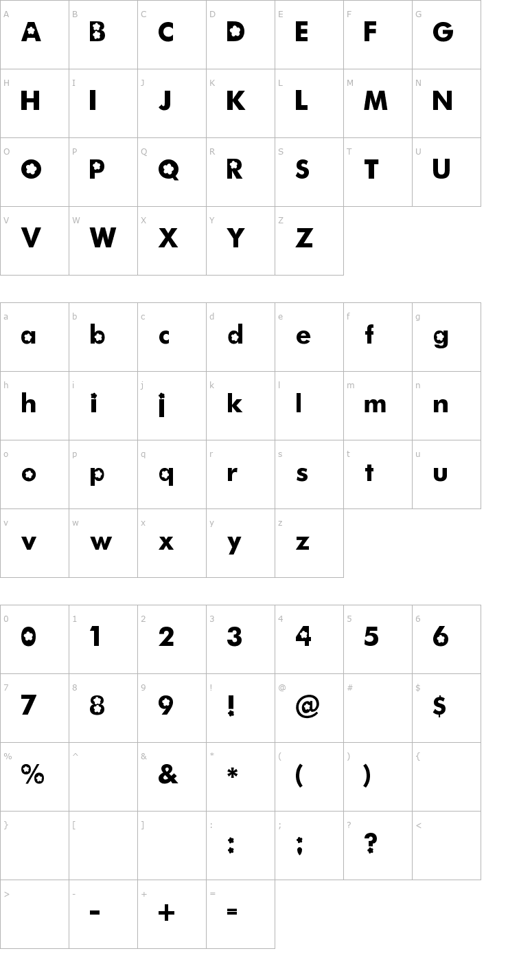 Character Map 2Peas Groovy Bloom Font