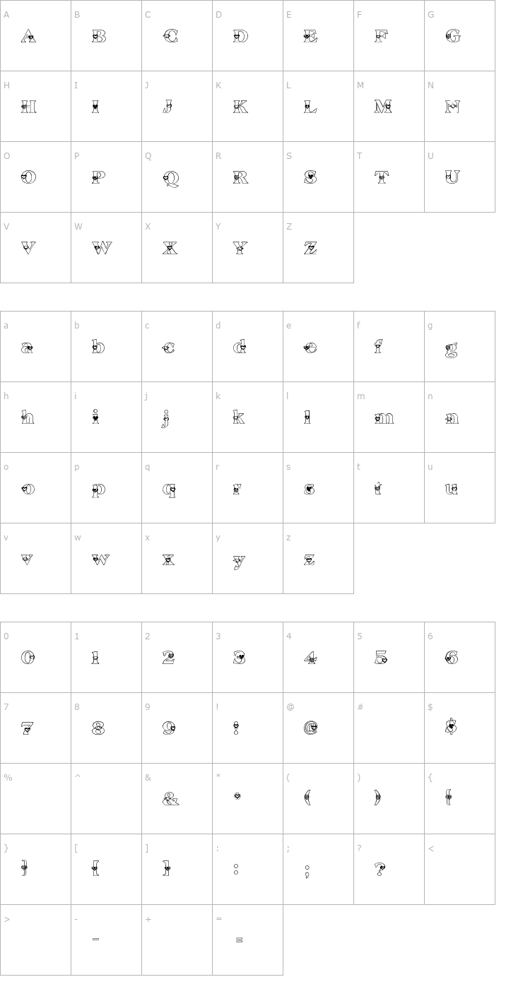 Character Map 2Peas Heartfelt Font