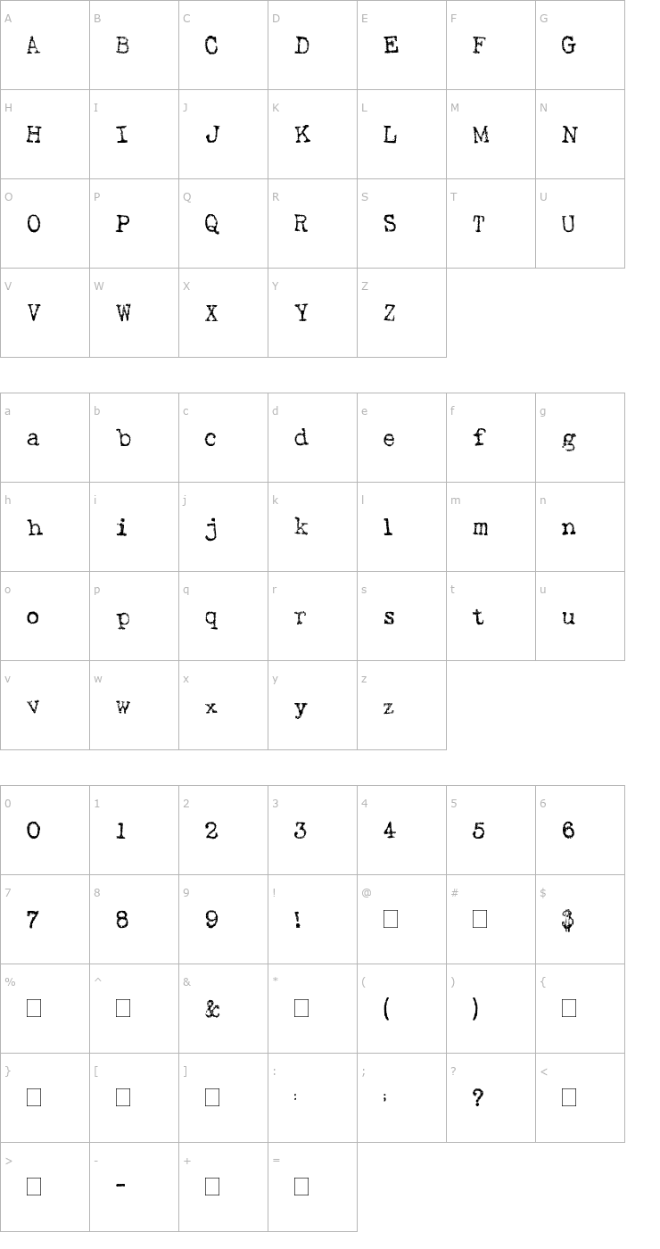 Character Map 2Peas Hot Chocolate Font