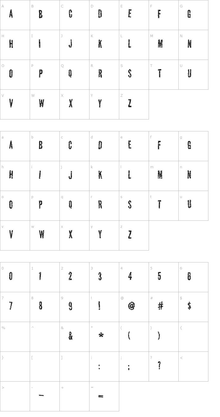 Character Map 2Peas Important Notice Font