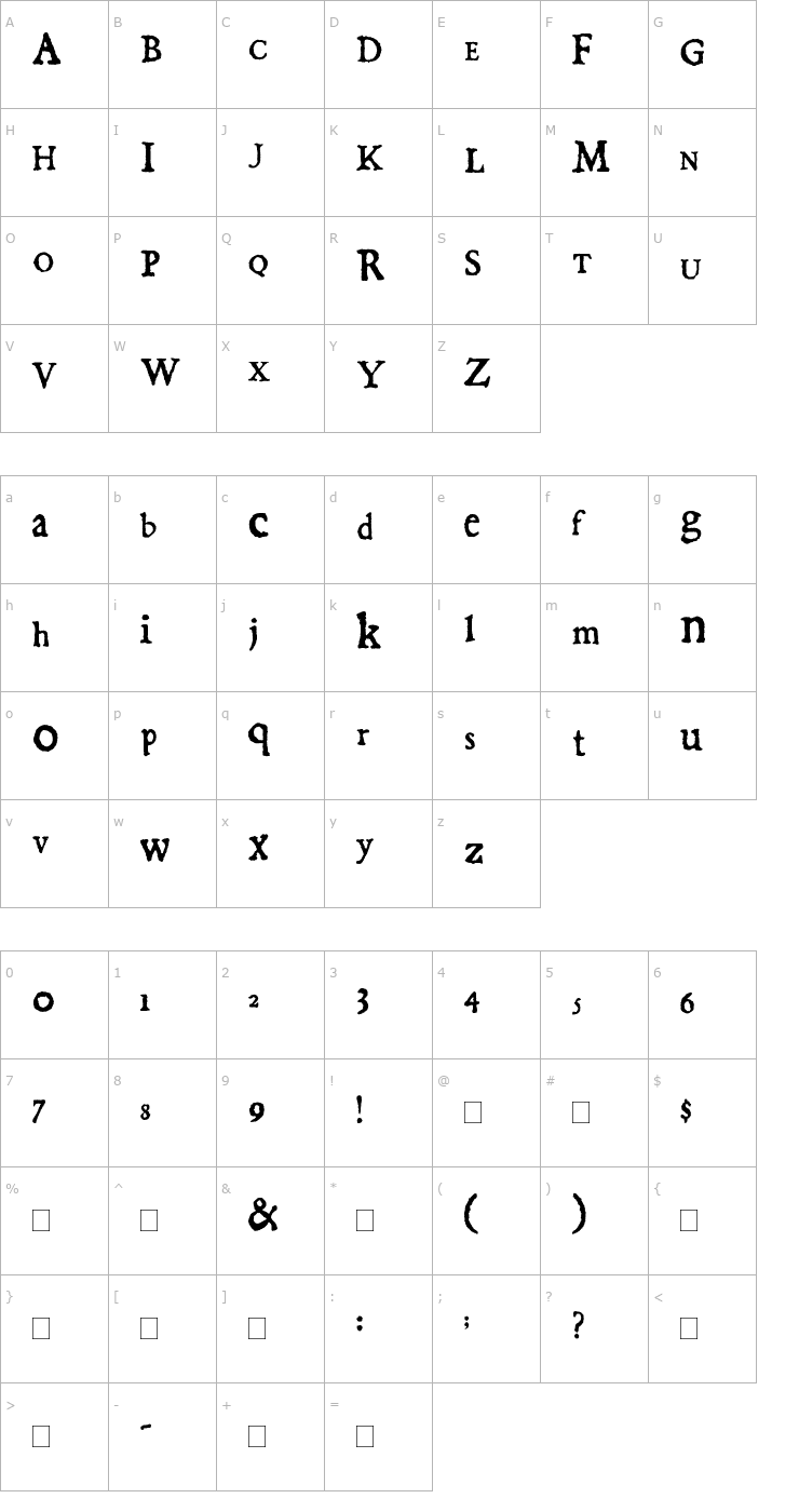 Character Map 2Peas Jack Frost Font