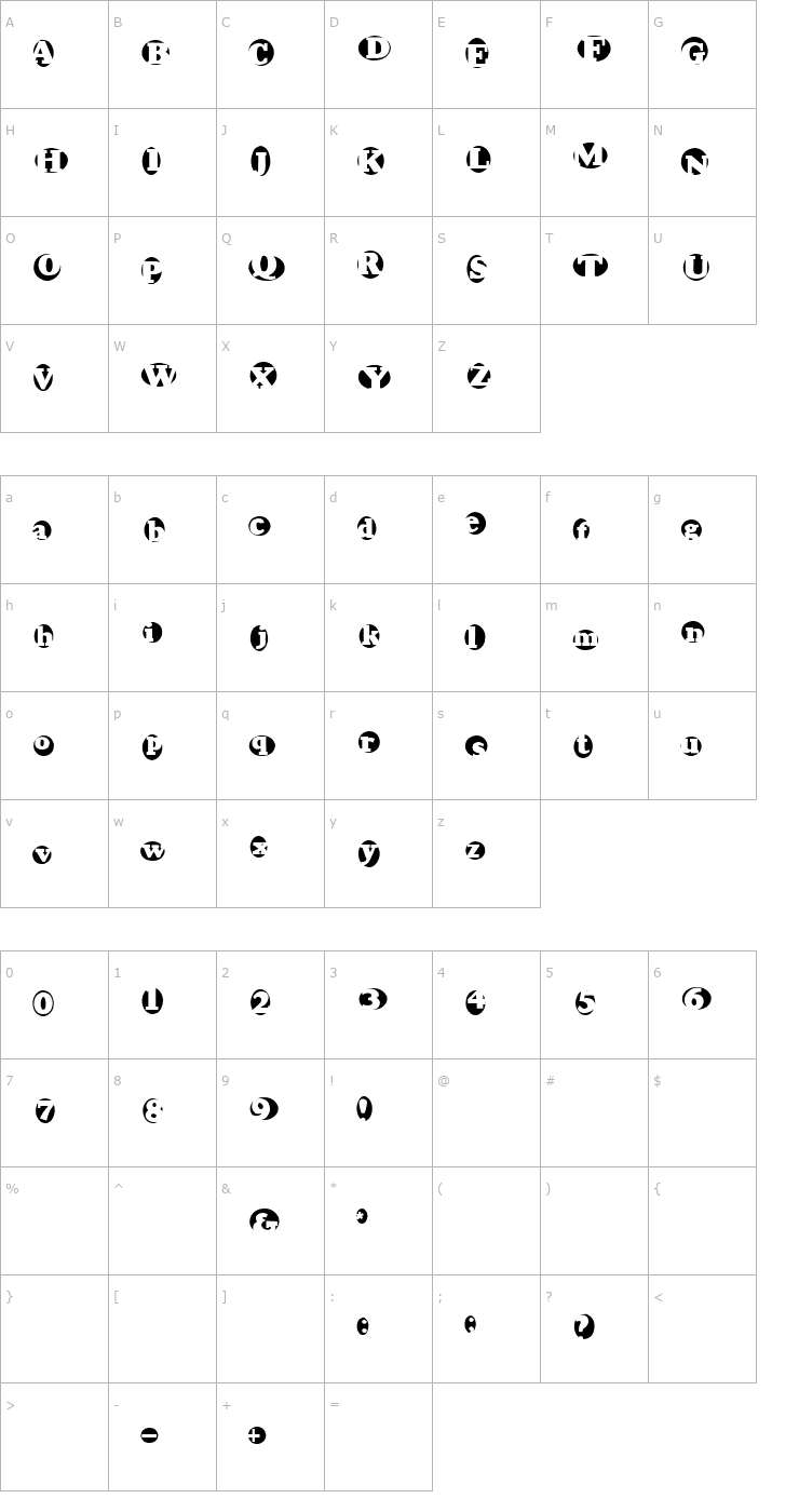 Character Map 2Peas Jana Banana Font