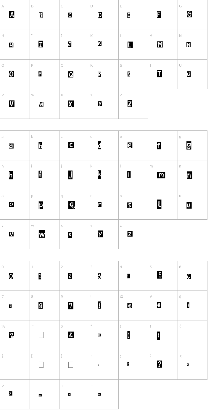 Character Map 2Peas Jilted Bride Font