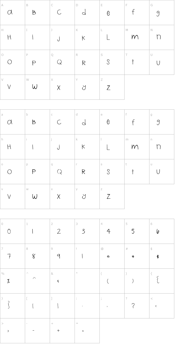 Character Map 2Peas Journal Font