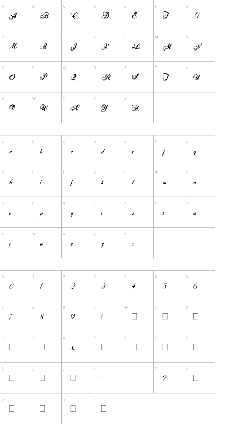 Character Map 2Peas Katherine Ann Font