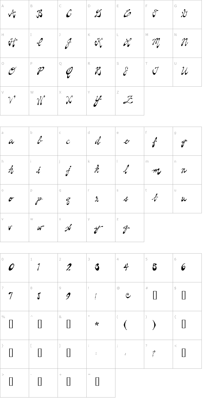 Character Map 2Peas Lady Like Font