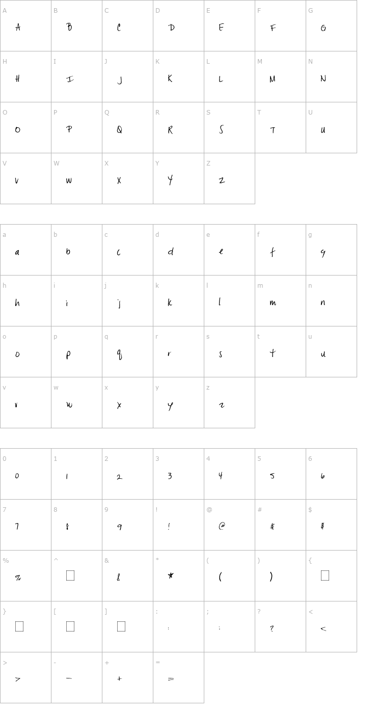 Character Map 2Peas Little Buddy Font