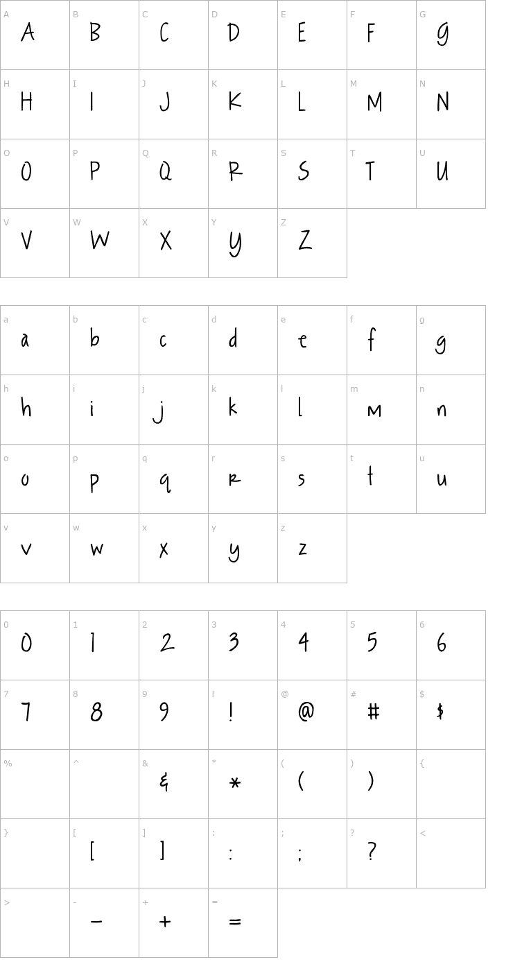 Character Map 2Peas Magic Forest Font