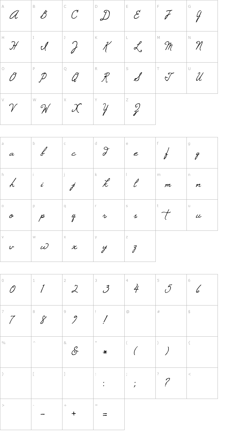 Character Map 2Peas My Muse Font
