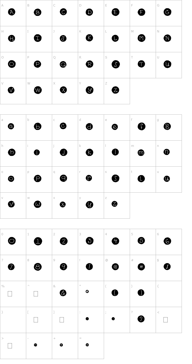 Character Map 2Peas Pancakes Font