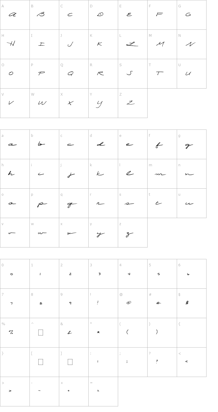 Character Map 2Peas Piano Recital Font