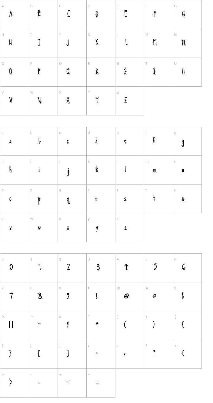 Character Map 2Peas PixieDust Font
