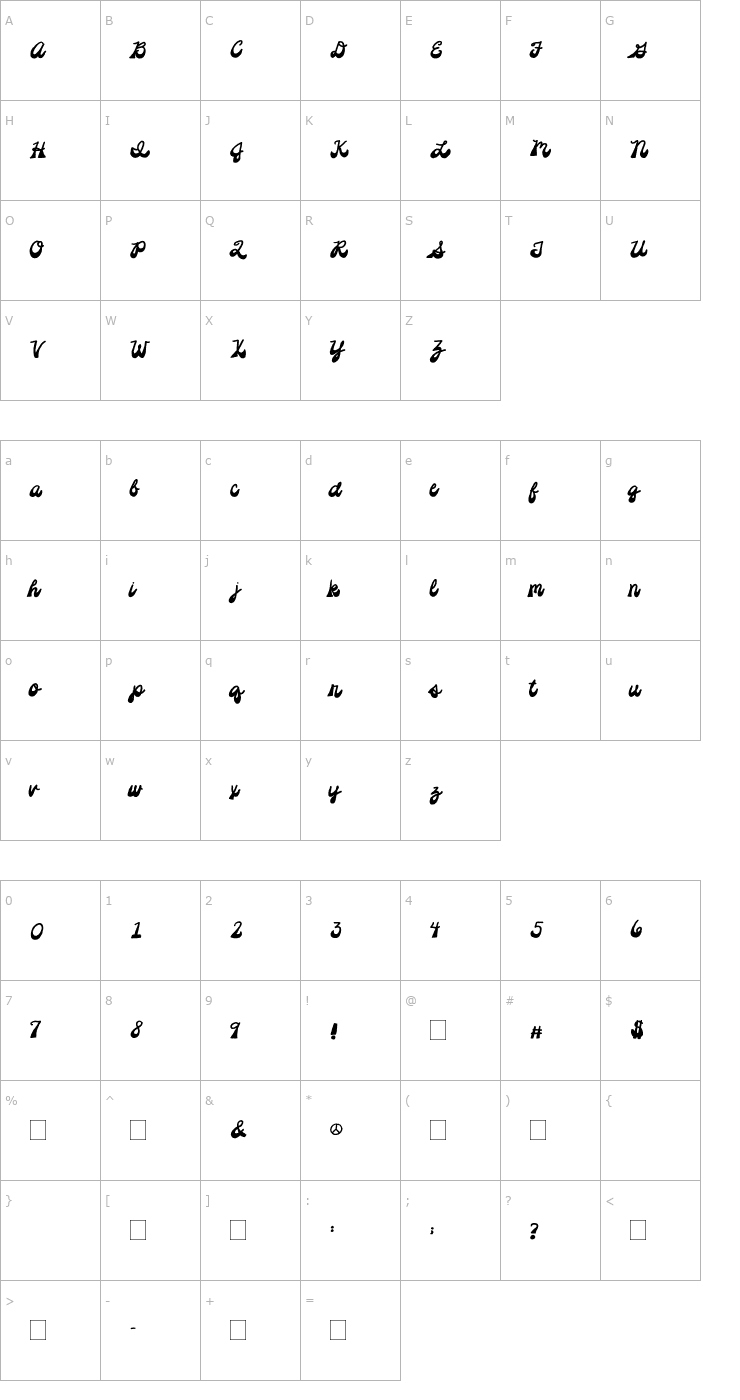 Character Map 2Peas Platform Shoes Font