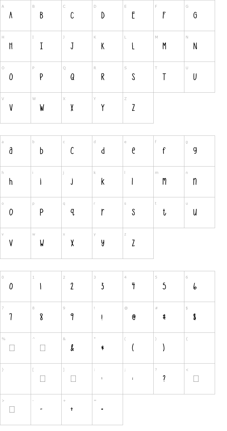 Character Map 2Peas Proud Papa Font