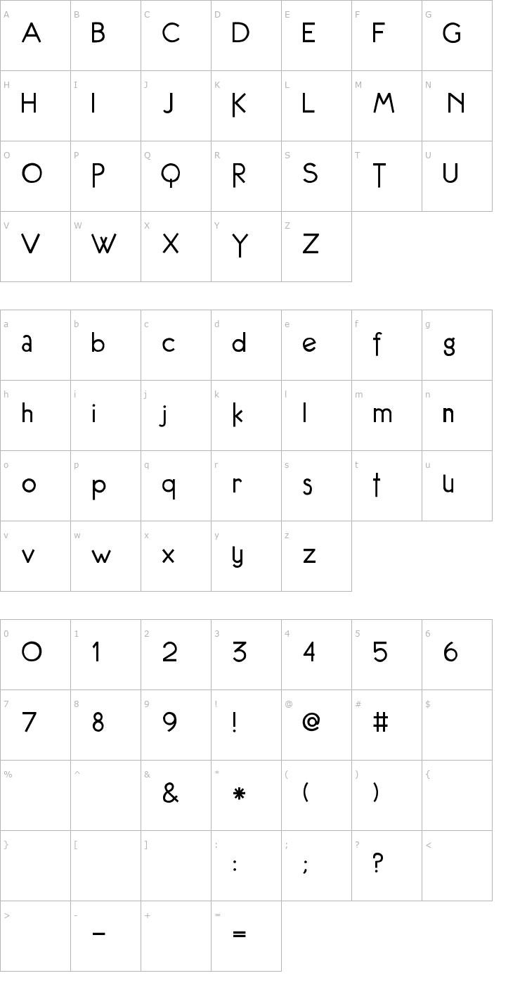 Character Map 2Peas Quirky Font