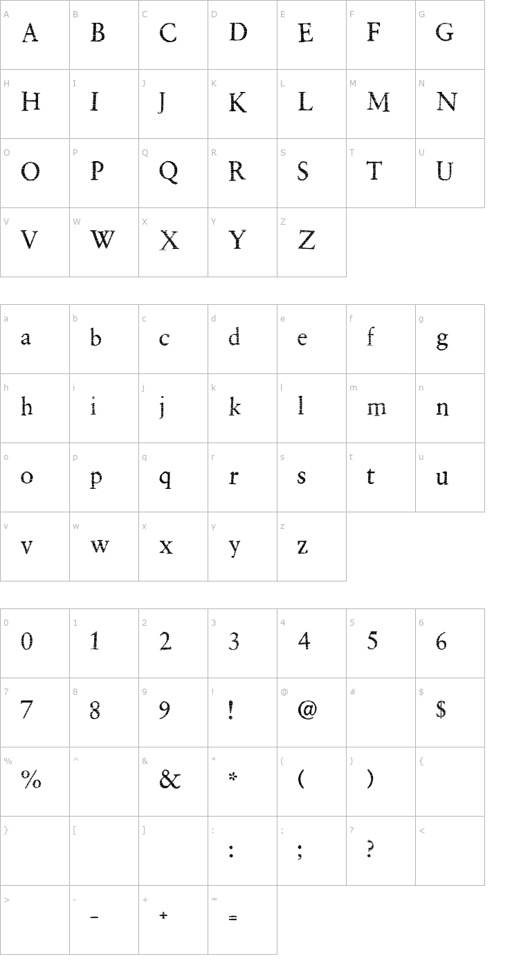 Character Map 2Peas Red Dog Font