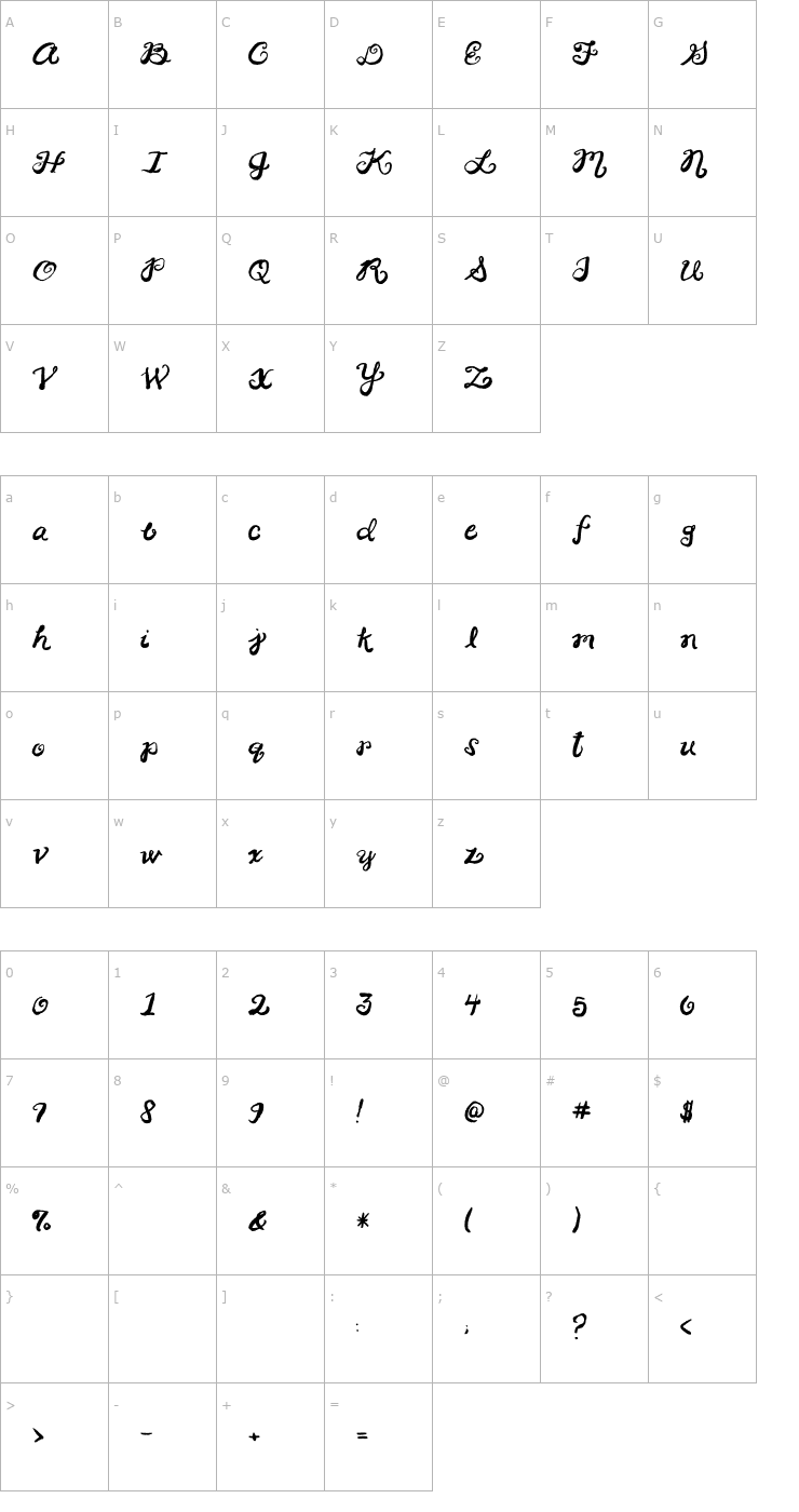 Character Map 2Peas Ringlet Font
