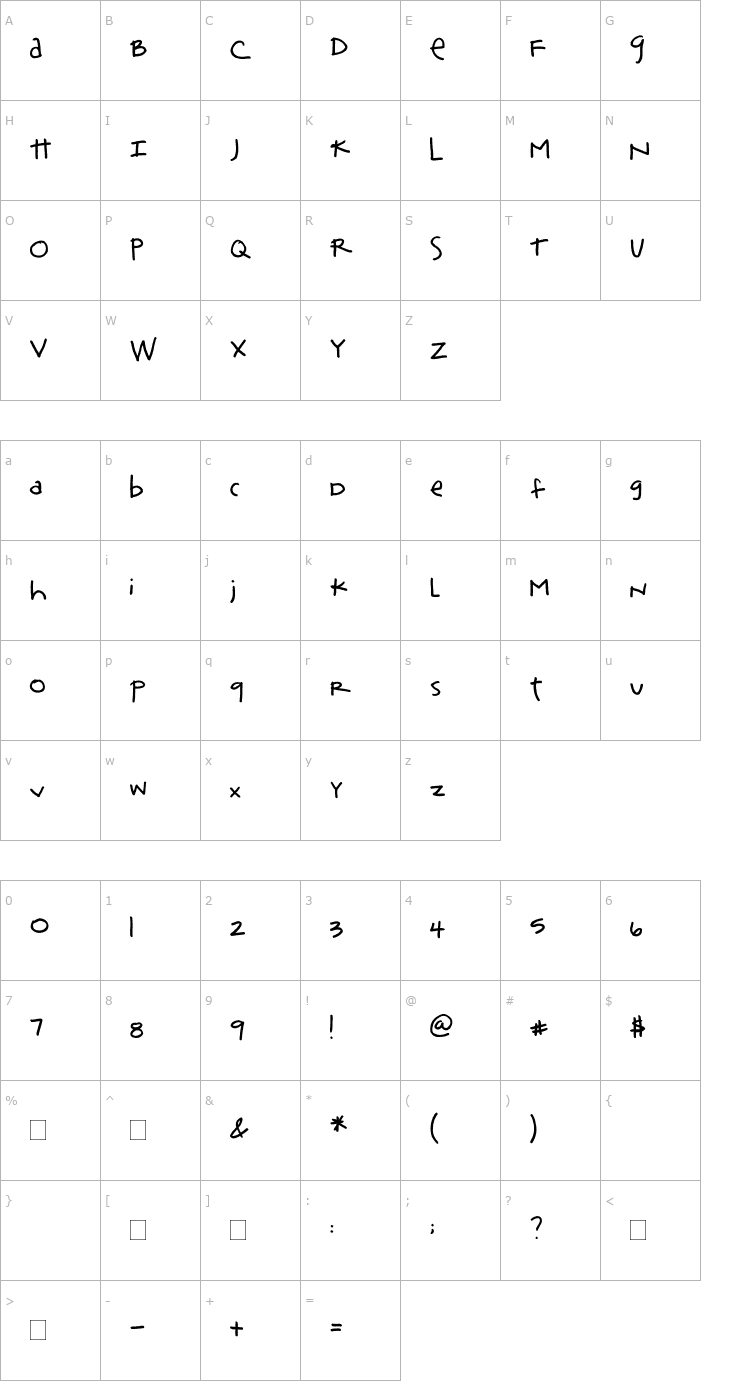 Character Map 2Peas Rock Star Font