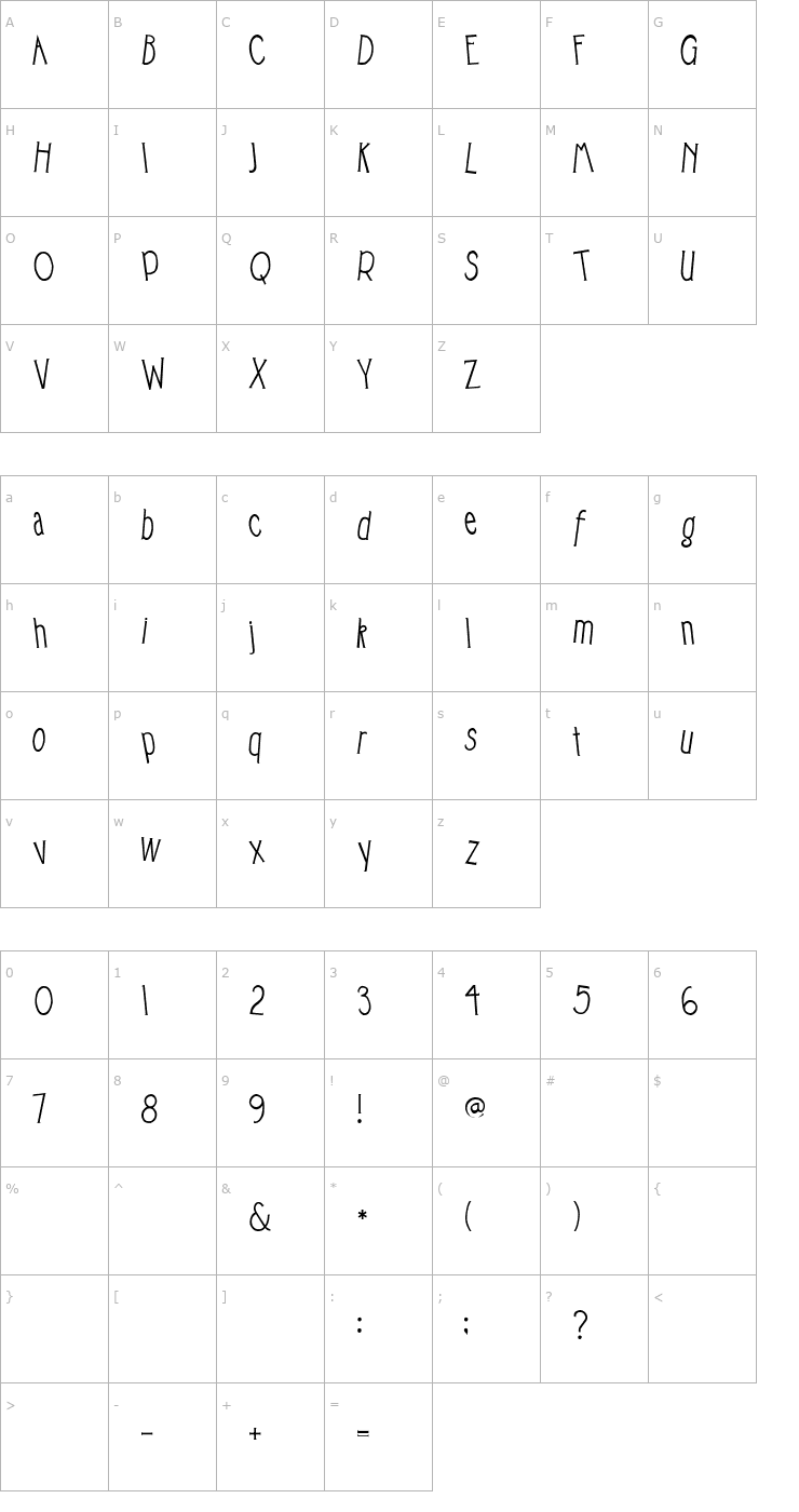 Character Map 2Peas Rocky Shore Font