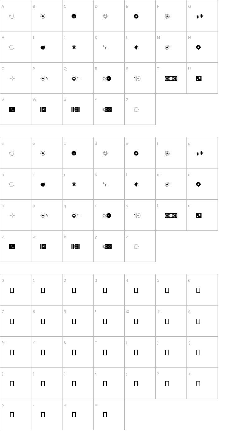 Character Map 2Peas RP Luminance Font