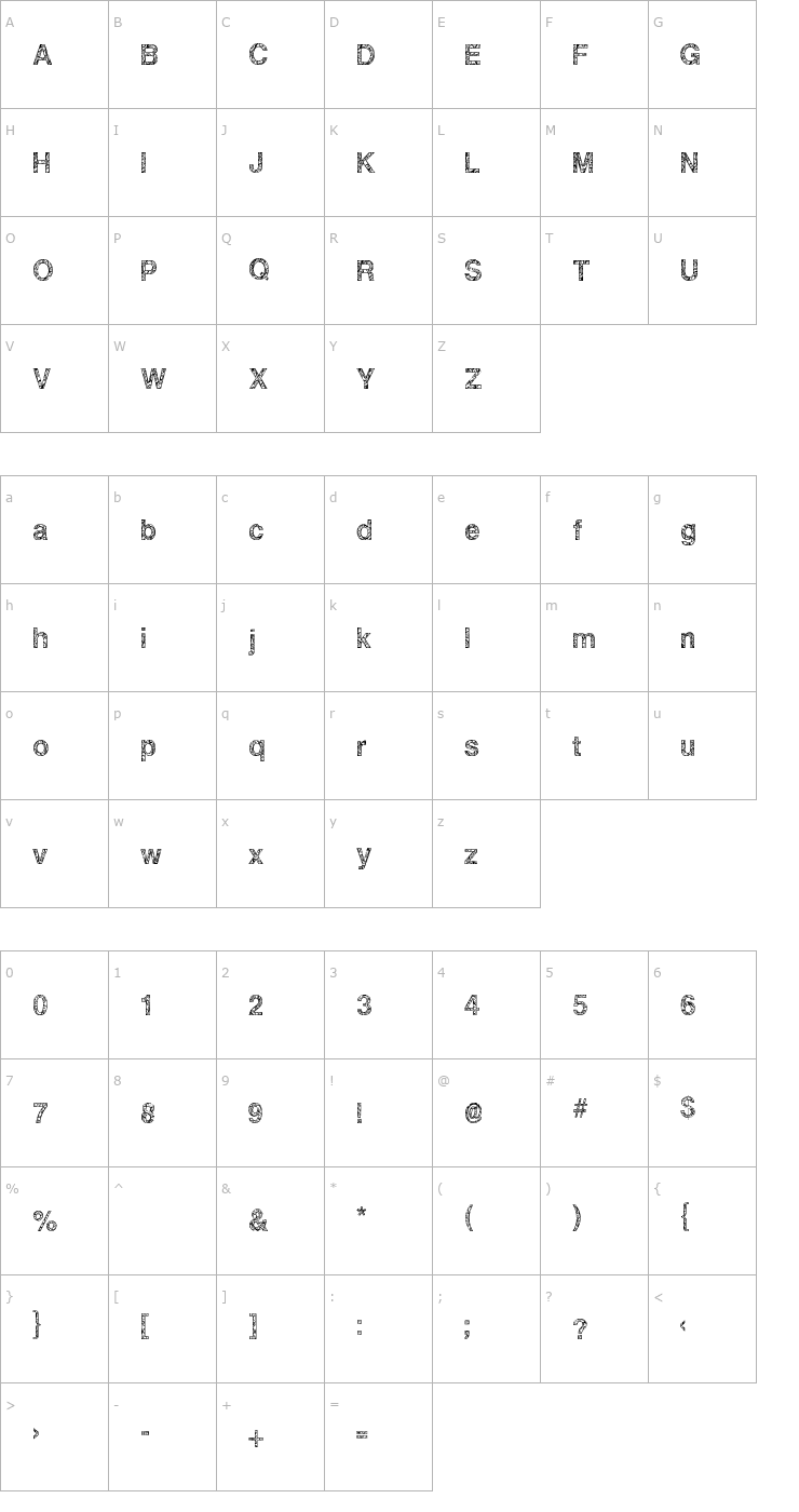 Character Map 2Peas Salad 2Go Font