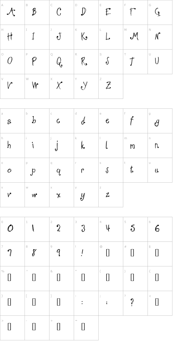 Character Map 2Peas Secret Pal Font