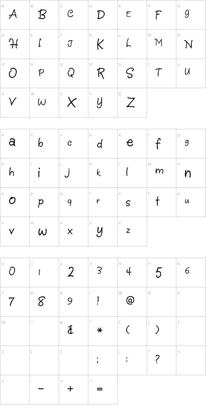 Character Map 2Peas Shake Font