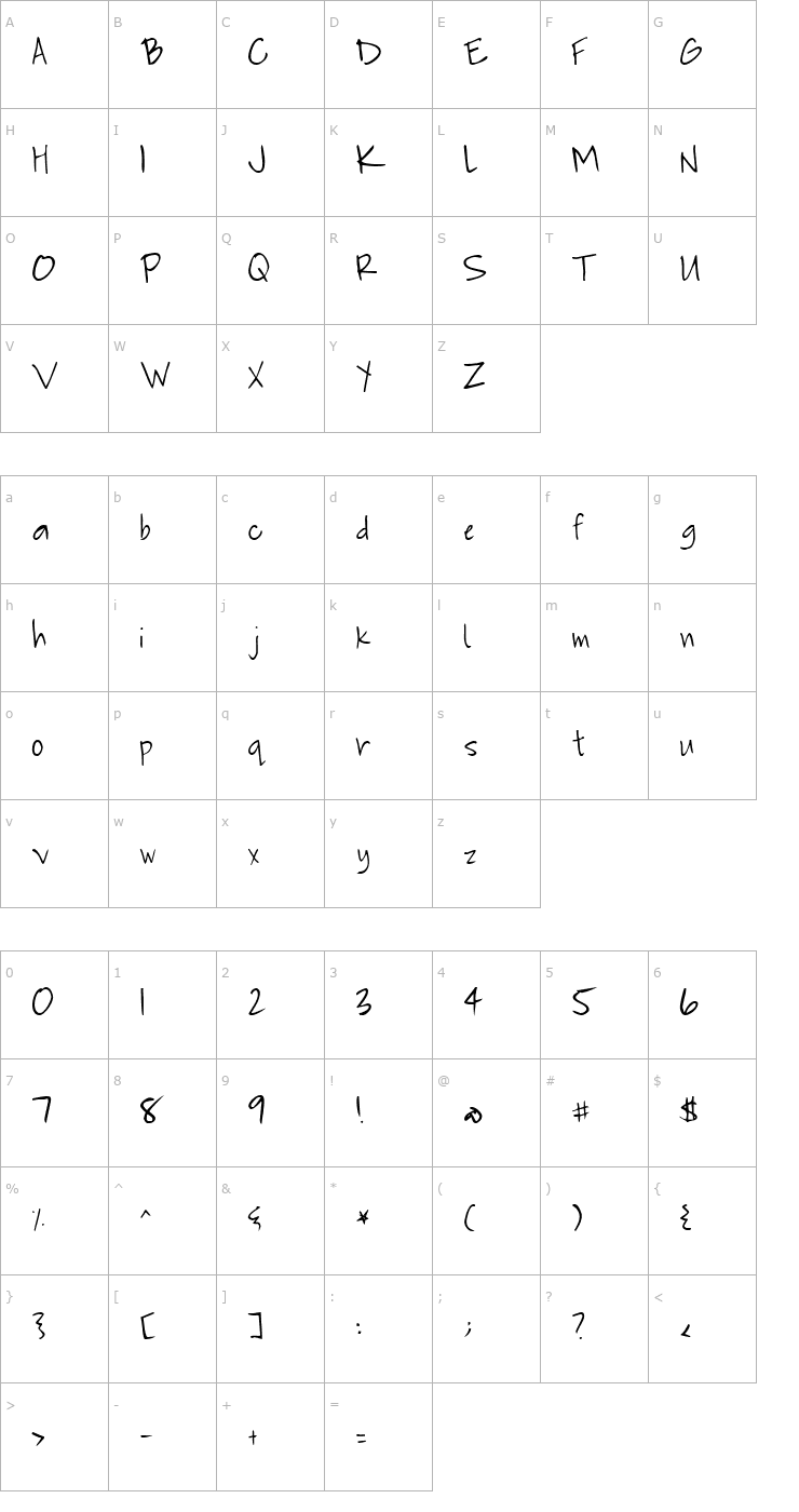 Character Map 2Peas Simple Font