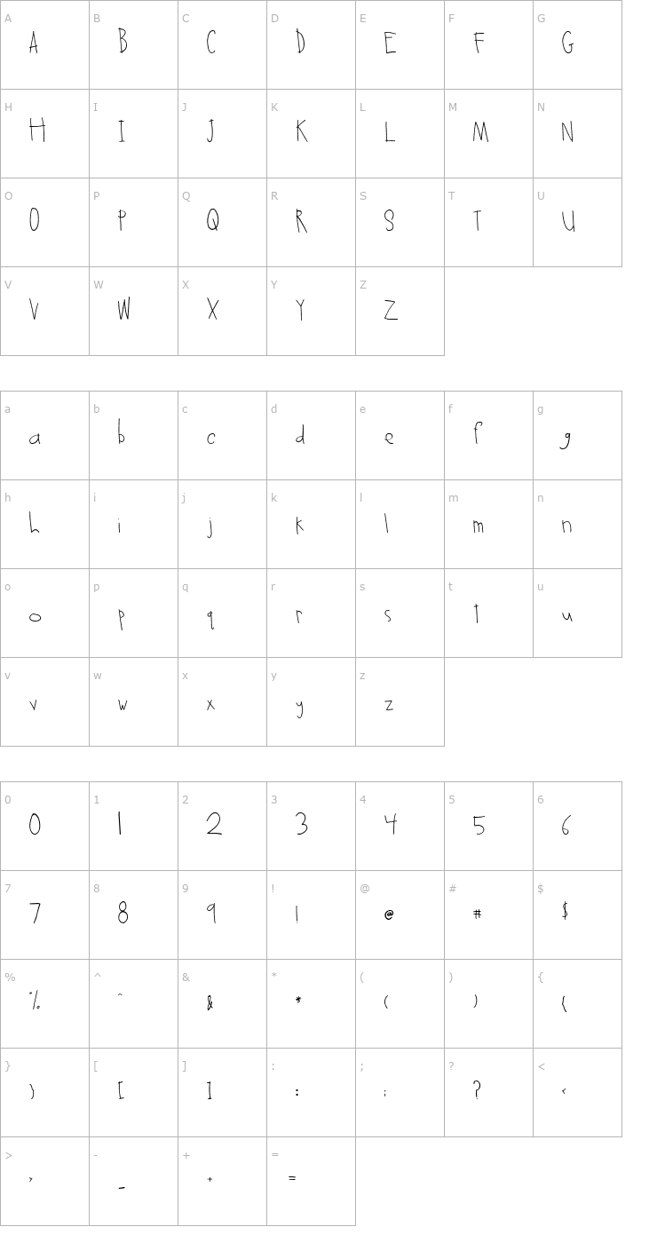 Character Map 2Peas Snips 'n Snails Font