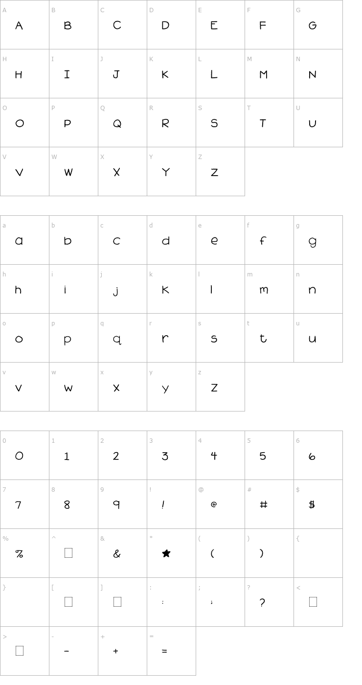 Character Map 2Peas Spread Sunshine Font