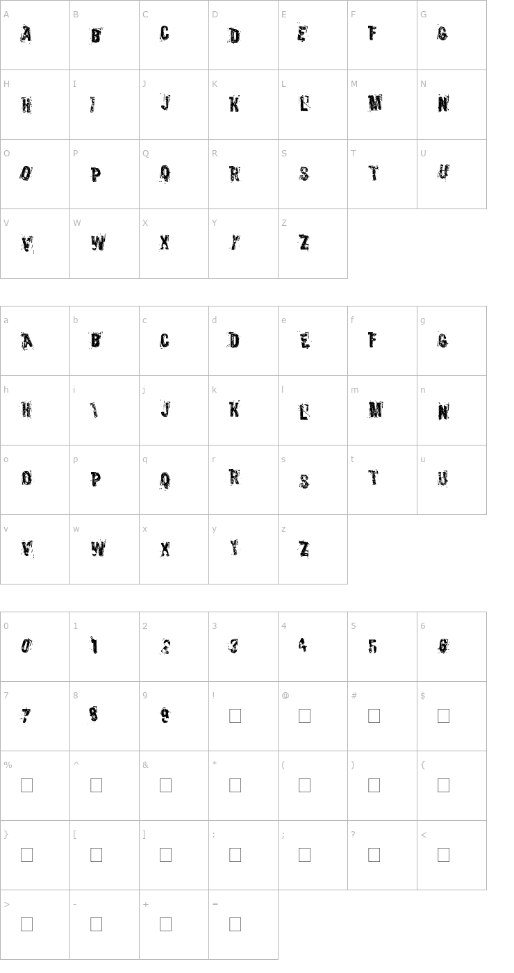 Character Map 2Peas Static Font