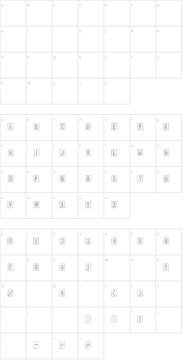 Character Map 2Peas stencil Font