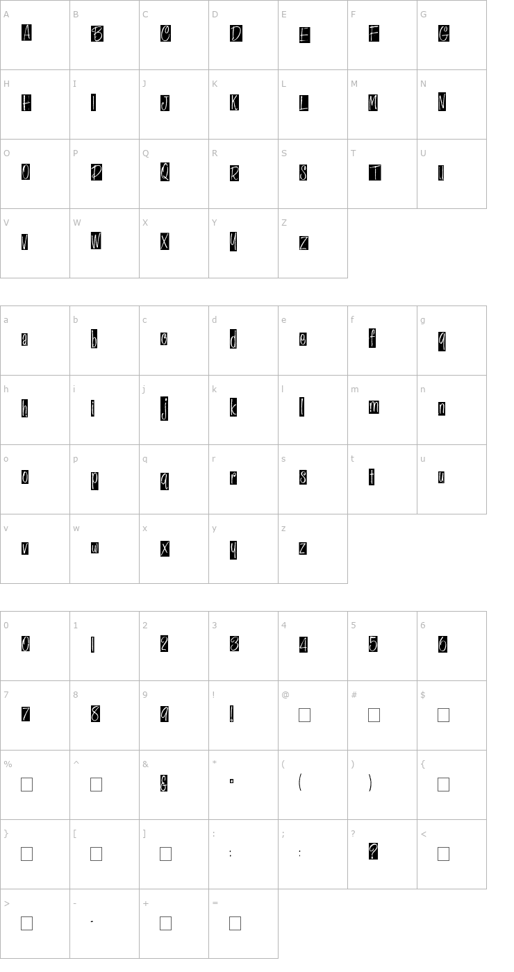Character Map 2Peas Thrift Store Chair Font