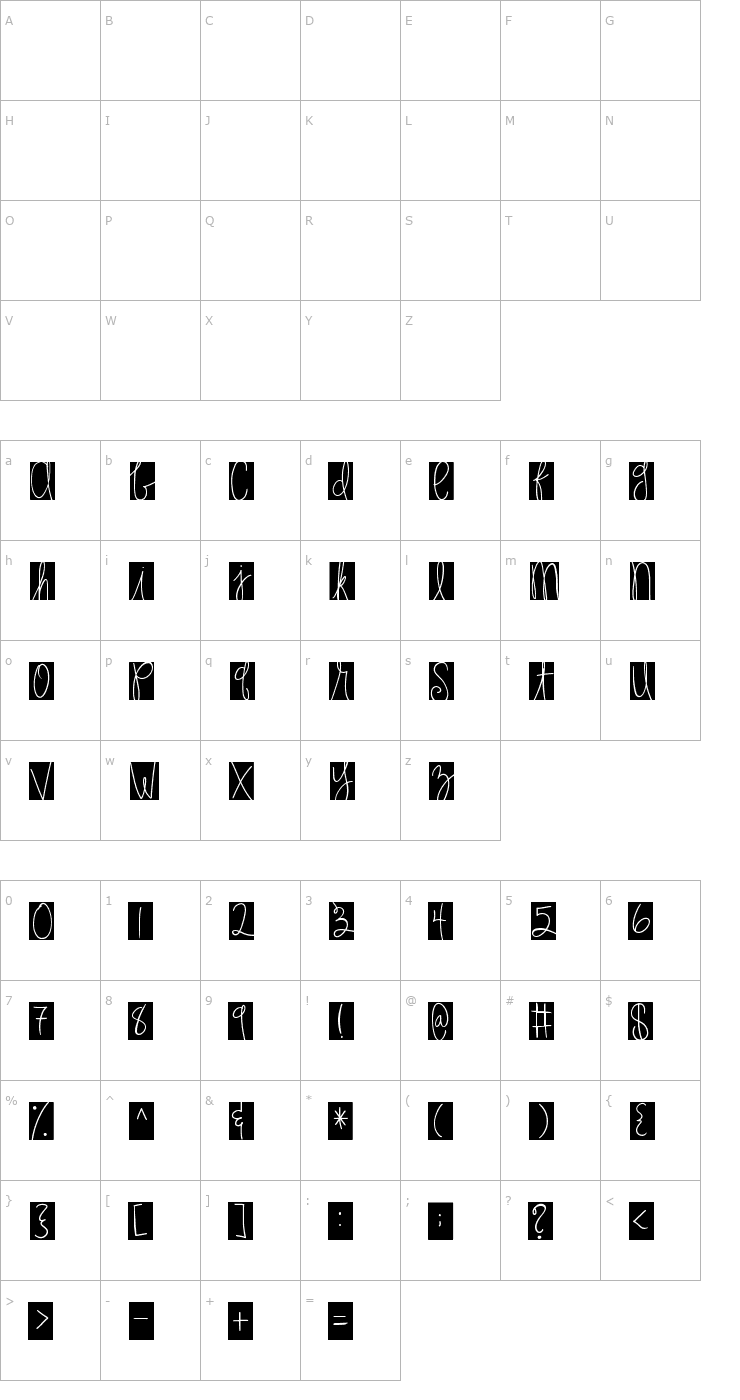 Character Map 2peas thursday morning Font