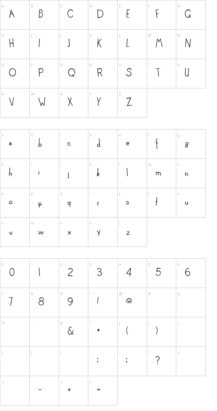 Character Map 2Peas Wavy Gravy Font