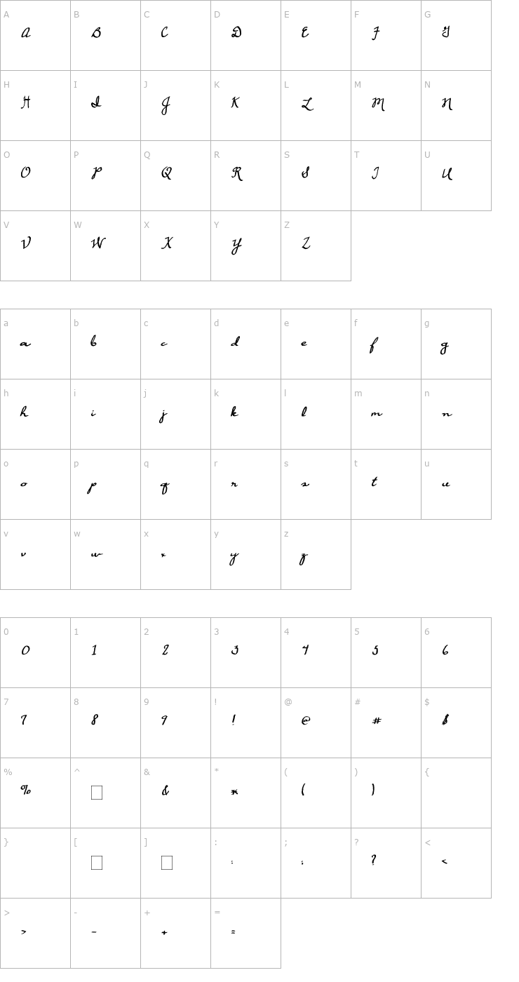 Character Map 2Peas Wedding Day Font