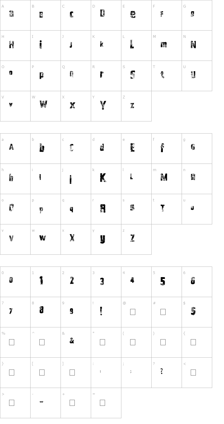 Character Map 2Peas White Sale Font