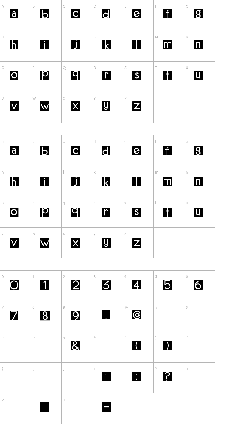 Character Map 2Peas Wild Child Font