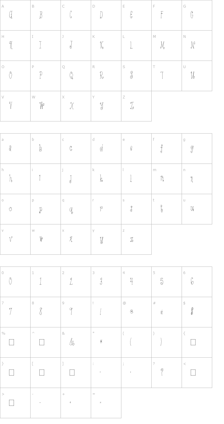 Character Map 2Peas Wrought Iron Font