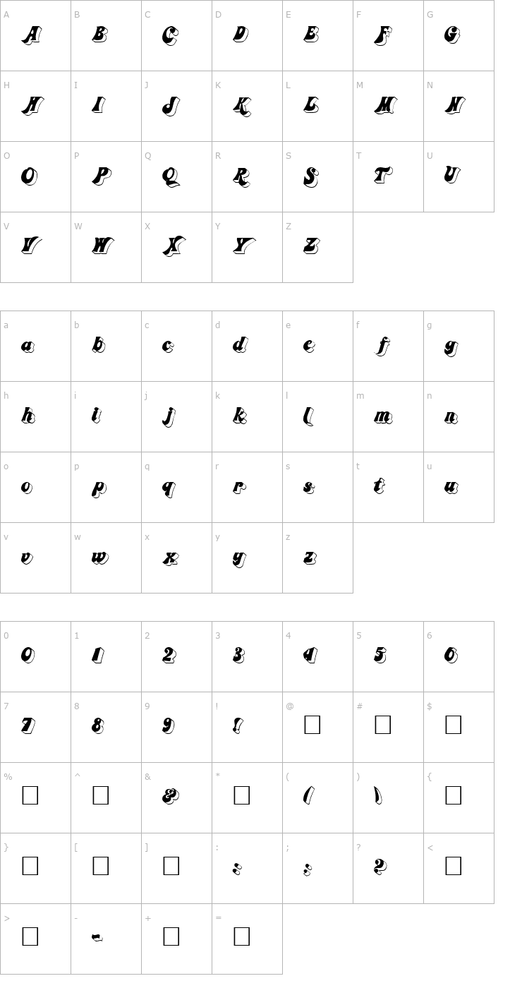 Character Map 3-DFremont Font