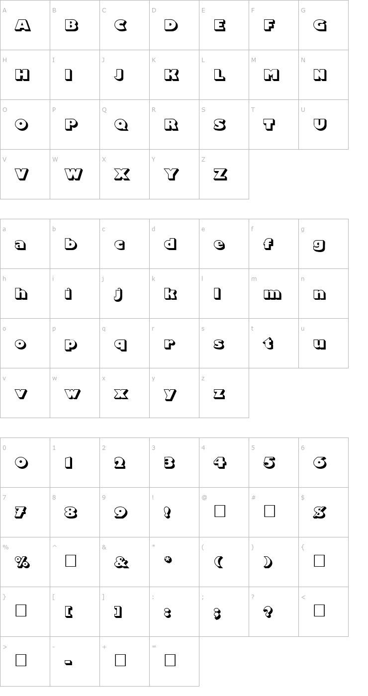 Character Map 3-DPlayhouse Font