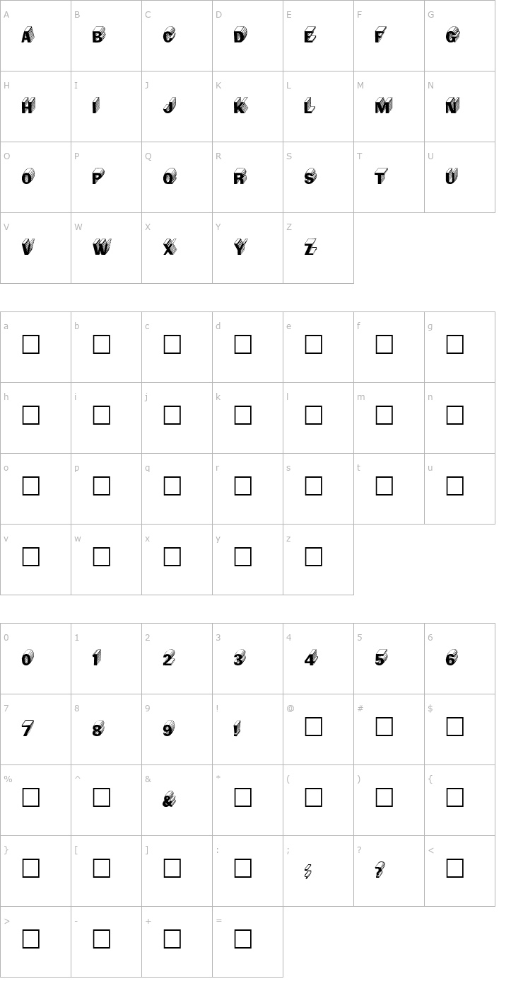 Character Map 3-DSalter Regular Font