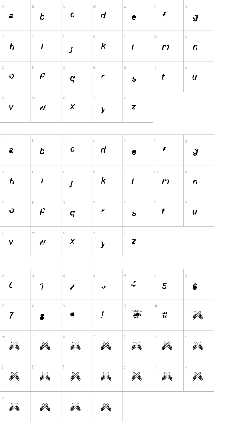 Character Map 3 Font
