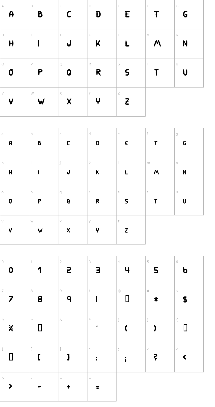 Character Map 309 Font