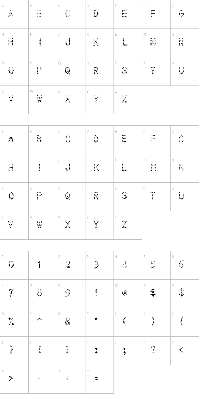 Character Map 32 pages Font