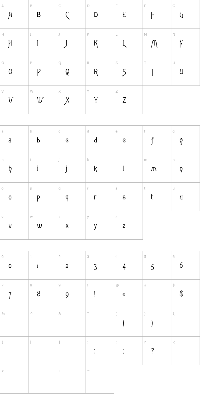 Character Map 33 Font